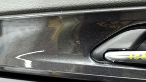 Jeep Grand Cherokee WL 23-25 black, long door panel, black leather armrest and insert, white stitching, glossy graphite molding