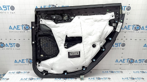 Jeep Grand Cherokee WL 23-25 black, long door panel, black leather armrest and insert, white stitching, glossy graphite molding