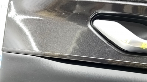 Door trim panel, rear right, complete, Jeep Grand Cherokee WL 23-25, black, long, armrest and insert, black leather, white stitching, molding, graphite gloss, worn