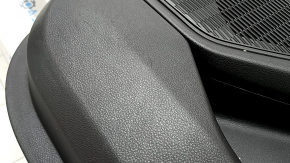 Jeep Grand Cherokee WL 23-25 black front right door panel, armrest and insert, black leather, white stitching, glossy graphite molding, worn, scratches