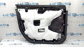 Jeep Grand Cherokee WL 23-25 black front right door panel, armrest and insert, black leather, white stitching, glossy graphite molding, worn, scratches