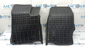 Set of interior and trunk mats for Jeep Grand Cherokee WL 21-25, black rubber, LASFIT, for 6 seats, without center console, scratches