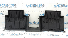 Set of interior and trunk mats for Jeep Grand Cherokee WL 21-25, black rubber, LASFIT, for 6 seats, without center console, scratches