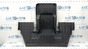 Set of interior and trunk mats for Jeep Grand Cherokee WL 21-25, black rubber, LASFIT, for 6 seats, without center console, scratches
