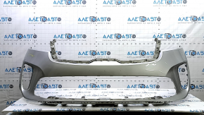 Kia Sorento 19-20 front bumper, bare, silver, without parking sensors, scratch, crack in mount