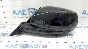 Left side mirror assembly for Jeep Grand Cherokee WL 21-25, 8 pins, turn signal, heated, BSM, black, worn
