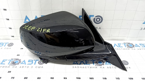 Right side mirror assembly for Jeep Grand Cherokee WL 21-25, 8 pins, turn signal, heated, BSM, black