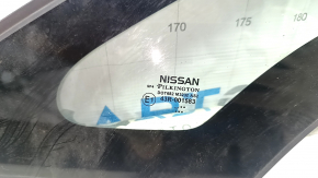 The front left window glass is blind and the seal is torn on a Nissan Leaf 18-24.