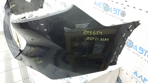 Jeep Grand Cherokee WL 21-25 rear bumper, bare, with parking sensors, long, graphite, broken, missing fragments, broken fasteners, scratches, cracks