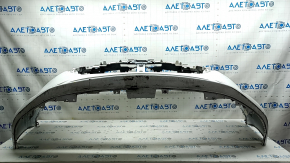 Front bumper, bare, Mazda 3 19-24 4d, white, painted, dents, scratches, broken fasteners