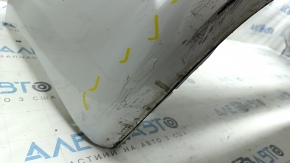 Front bumper, bare, Mazda 3 19-24 4d, white, painted, dents, scratches, broken fasteners