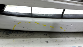 Front bumper, bare, Mazda 3 19-24 4d, white, painted, dents, scratches, broken fasteners