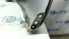 Front bumper, bare, Mazda 3 19-24 4d, white, painted, dents, scratches, broken fasteners