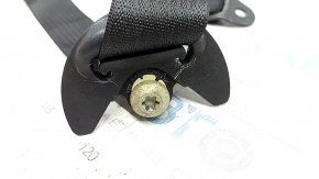 Rear left seat belt for a 2014 Dodge Challenger, black, cracked cover