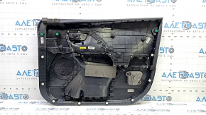 Front left door panel for Kia Niro 17-22 HEV, PHEV, black, gray insert, rubber armrest, worn, torn, no handle