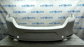 Rear bumper naked Mazda 3 19-24 4d white, painted, dented, crepe cracked, paint peeling