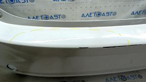 Rear bumper naked Mazda 3 19-24 4d white, painted, dented, crepe cracked, paint peeling