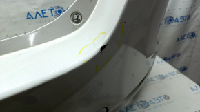 Rear bumper naked Mazda 3 19-24 4d white, painted, dented, crepe cracked, paint peeling