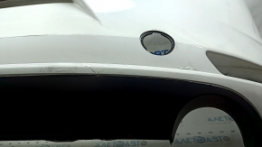 Rear bumper naked Mazda 3 19-24 4d white, painted, dented, crepe cracked, paint peeling