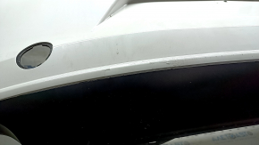 Rear bumper naked Mazda 3 19-24 4d white, painted, dented, crepe cracked, paint peeling