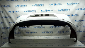 Rear bumper naked Mazda 3 19-24 4d white, painted, dented, crepe cracked, paint peeling