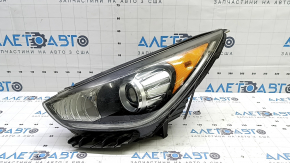 Left front headlight assembly for Kia Niro 17-19 HEV, PHEV, with bracket, halogen, LED DRL, polishable, scratches, spider web on glass