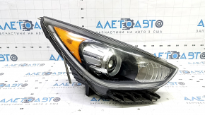 Kia Niro 17-19 HEV, PHEV right front headlight with bracket, halogen, LED DRL, polishable, scratches, spider web on the glass
