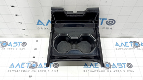 Front center console cup holders with illumination for Jeep Grand Cherokee WL 21-25, glossy black, scratches