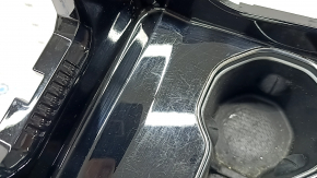 Front center console cup holders with illumination for Jeep Grand Cherokee WL 21-25, glossy black, scratches