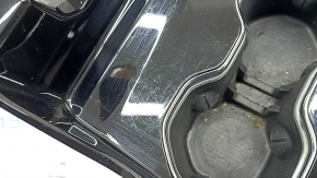 Front center console cup holders with illumination for Jeep Grand Cherokee WL 21-25, glossy black, scratches