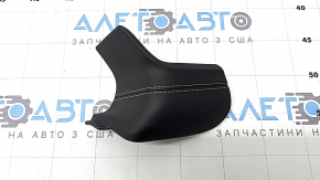 Jeep Grand Cherokee WL 21-25 leather upper center dashboard trim panel, black, white stitching, scratches
