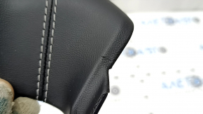 Jeep Grand Cherokee WL 21-25 leather upper center dashboard trim panel, black, white stitching, scratches