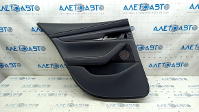 Rear left door trim card Mazda 3 20-22 4d black leather, Japan built, armrest and insert black leather, with handle, scratches