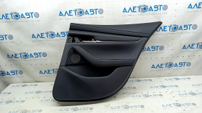Door trim panel rear right Mazda 3 20-22 4d black leather, Japan built, armrest and insert black leather, with handle, scratches, bumps