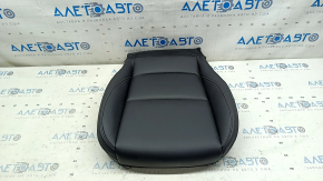 Mazda 3 19-22 passenger seat cushion upholstery, black leather, non-heated