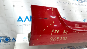Right threshold for Toyota Prius 50 16-22, red, scratches, scuffed, broken fasteners