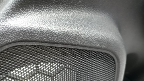 Subaru Outback 15-19 black rear right door panel, black cloth insert, black leather armrest with gray stitching, gray molding, scratches