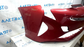 Front bumper bare Toyota Prius 50 16-18 red 3T7, dented, scratches, sand, chips, scuffed