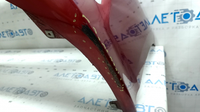 Front bumper bare Toyota Prius 50 16-18 red 3T7, dented, scratches, sand, chips, scuffed