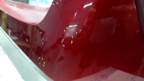 Bare rear bumper for Toyota Prius 50 16-18 without parking sensors, red 3T7, scratches, broken fasteners, scratches