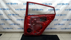 The door is bare, rear right, Toyota Prius 50 16-18, red 3T7, dented, bumps