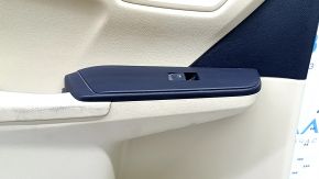 Rear left door panel for Toyota Camry v55 15-17 USA, beige with beige plastic insert, rubber armrest, with window lift control, scratches, needs cleaning