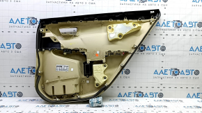 Rear left door panel for Toyota Camry v55 15-17 USA, beige with beige plastic insert, rubber armrest, with window lift control, scratches, needs cleaning