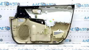 Front left door panel for Toyota Camry v55 15-17 USA, beige with beige plastic insert, rubber armrest, with window lift control, for cleaning
