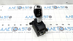 Gear shifter with handle BMW X5 F15 14-18 black leather with chrome, scratches