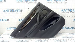 Door trim card rear left BMW X5 F15 14-18 leather black Dakota without curtain, Harman Kardon, insert and armrest black leather, molding under the tree, with backlight and handle, scratches, tears, no