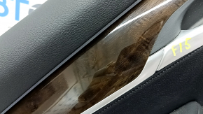 Door trim card rear left BMW X5 F15 14-18 leather black Dakota without curtain, Harman Kardon, insert and armrest black leather, molding under the tree, with backlight and handle, scratches, tears, no