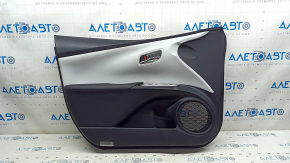 Front left door panel for Toyota Prius 50 16-22, black with gray insert, with armrest, scratches, dry-cleanable