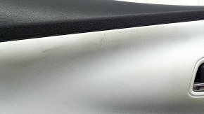 Front left door panel for Toyota Prius 50 16-22, black with gray insert, with armrest, scratches, dry-cleanable