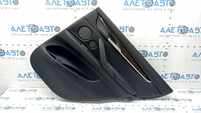 Door trim card rear right BMW X5 F15 14-18 leather black Dakota without curtain, Harman Kardon, insert and armrest black leather, molding under the tree, with backlight and handle, scratches, tears, a